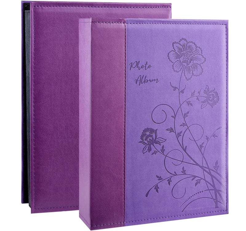 Artmag Photo Album 4x6 300 Photos Extra Large Capacity Leather Cover Wedding Family Photo Albums Holds 300 Horizontal 4x6 PhotosPurple
