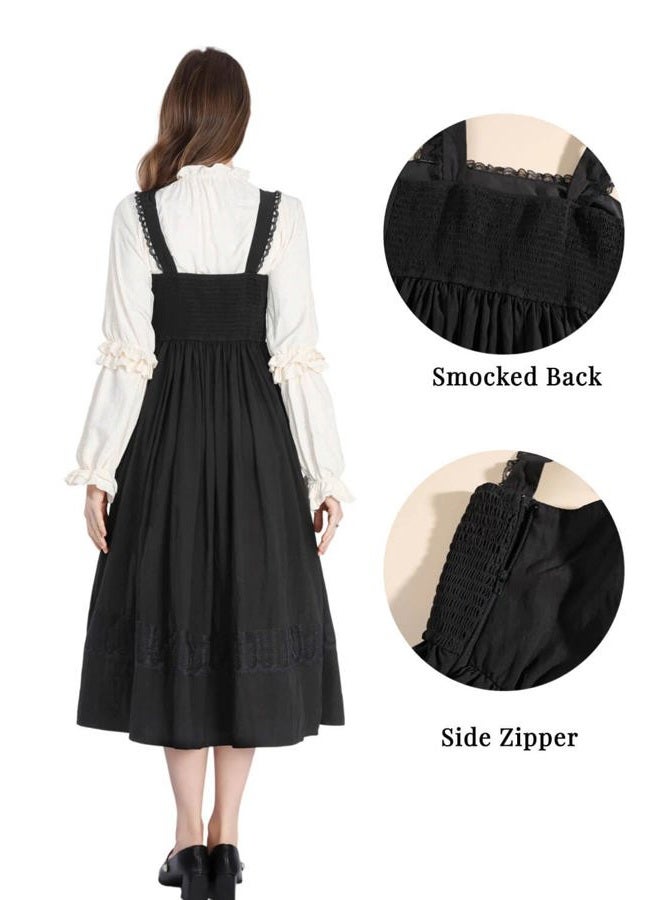 Nuoqi Women Victorian Dress Costume 1800s Edwardian Dress 2-Piece Victorian Top with Dress, Large - Image 3