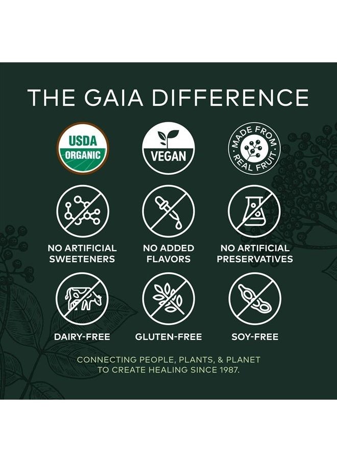 Gaia Herbs GaiaKids Black Elderberry Syrup - Delicious Immune Support Supplement for Kids - with Organic Black Elderberries and Honey - USDA Certified Organic Black Elderberry Syrup - 3 Fluid Ounces  - Image 3