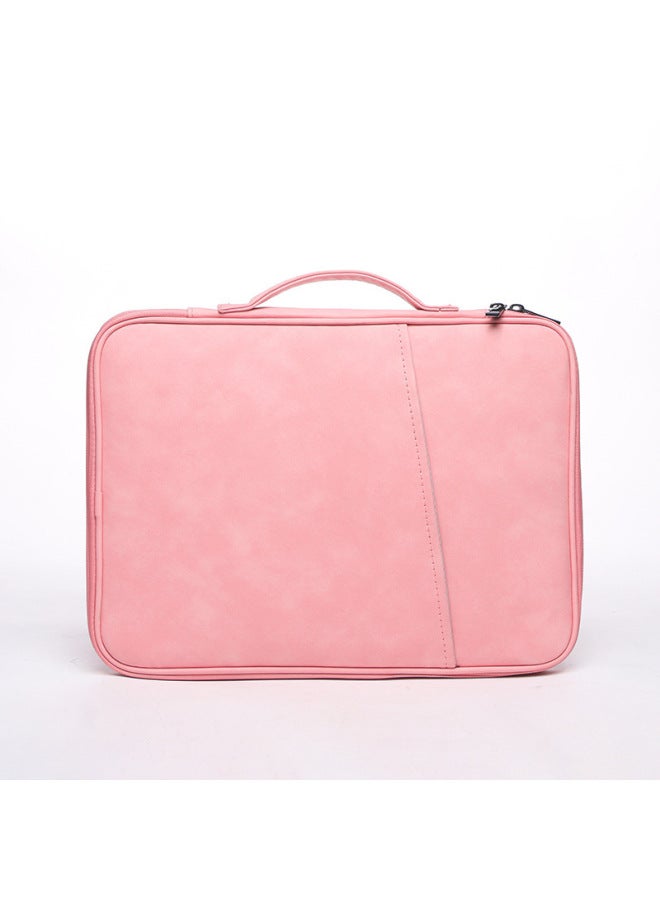Tablet Bag Tablet Waterproof Loadable Keyboard For Apple Ipad Storage Bag Summer Anti-vibration Laptop Bag For Men And Women-Color:Pink [Sheep Material]]-Dimensions:12.9-13 Inch Universal - Image 1