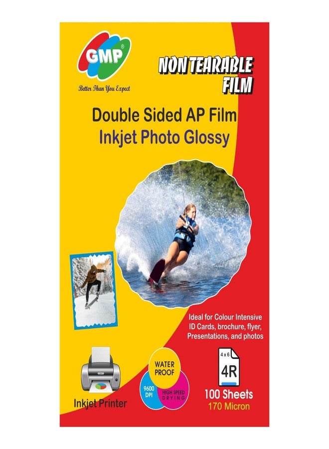 GMP Premium 4 x 6 (4R) 170 Micron Double sided Non Tearable, Water Proof, Instant Dry Glossy Inkjet Photo Paper AP Film - Image 2
