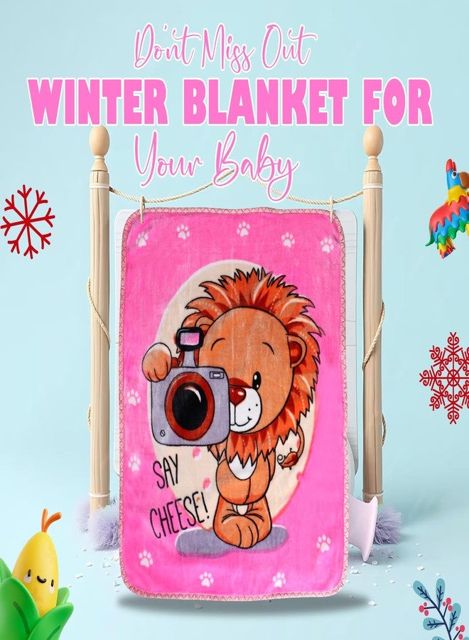 Kabello Fleece Baby Blanket Newborn Wrapper Sheet Soft Winter Blankets for Baby Boys and Girls - Pink - Image 3