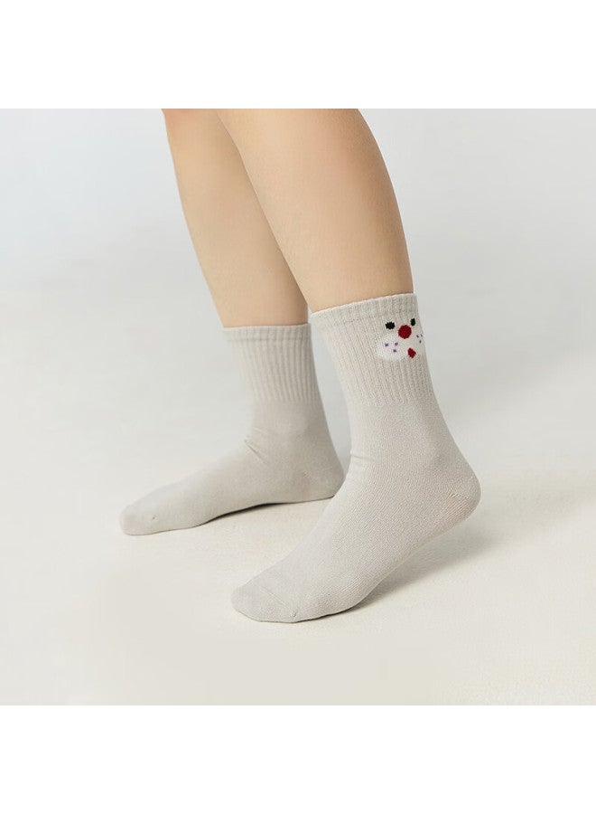 Aimer Kids Autumn Winter Socks 3a Antibacterial Deodorant Girls Short Socks 5 Pairs Combed Cotton Cute Animals Age 7-10 - Image 3