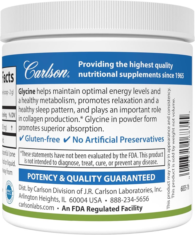 Carlson مسحوق جلايسين من كارلسون لابز 100 جرام - Image 3
