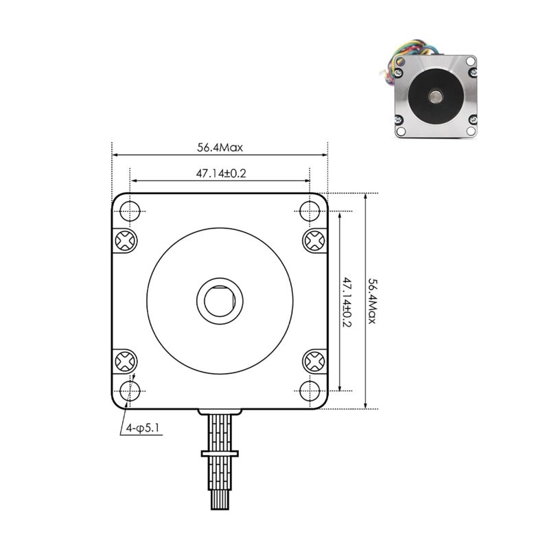 محرك خطوي NEMA23 3A 22 كجم سم 80 مم طول عمود 8 مم لطابعة CNC ثلاثية الأبعاد - Image 4