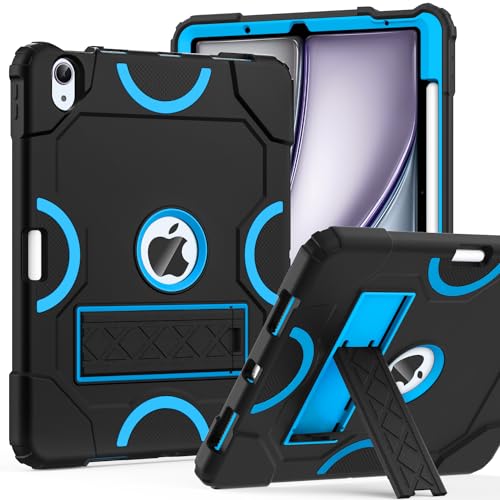 Cantis Case for iPad Air 11-inch (M4) 2026/ (M3) 2025/ (M2) 2024, iPad Air 5th/4th Generation (2022/2020) 10.9 Inch, Heavy Duty Shockproof Rugged Protective for i Pad Air 11'', Black+Blue+Black - Image 1