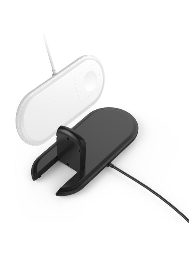 NIBEMINENT 2-In-1 Phone and Watch Fast Charging Pad Wireless Charger Black - Image 4