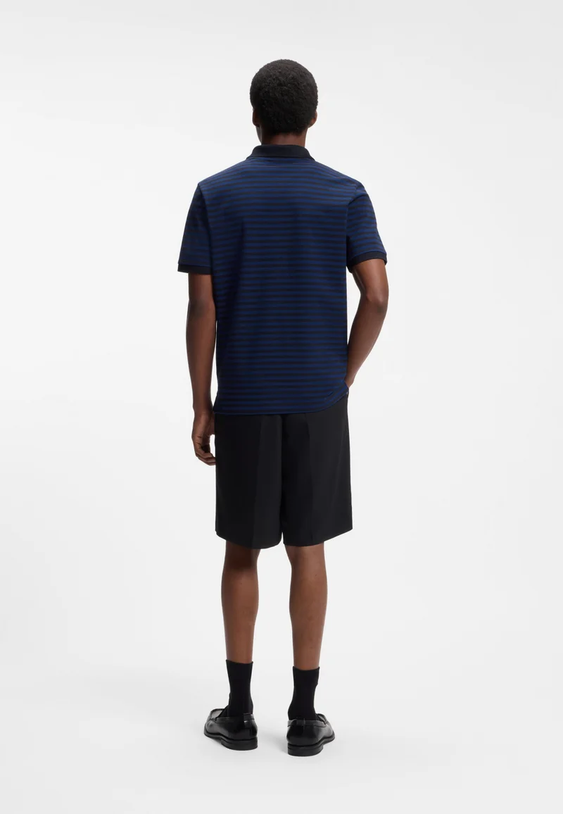 هوجو Cotton-piqué polo shirt with horizontal stripe