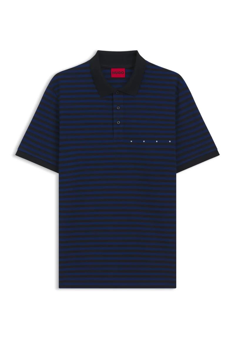 HUGO Patterned Cotton-piqué polo shirt with horizontal stripe for Men | Best Price UAE