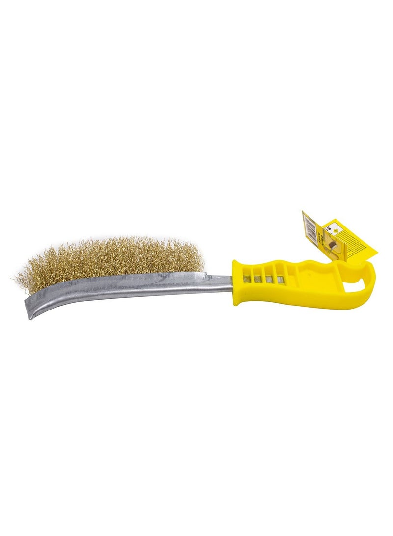 WMC TOOLS Manual Wire Brush with Plastic Handle and Brass Bristles (240 mm) - Image 2