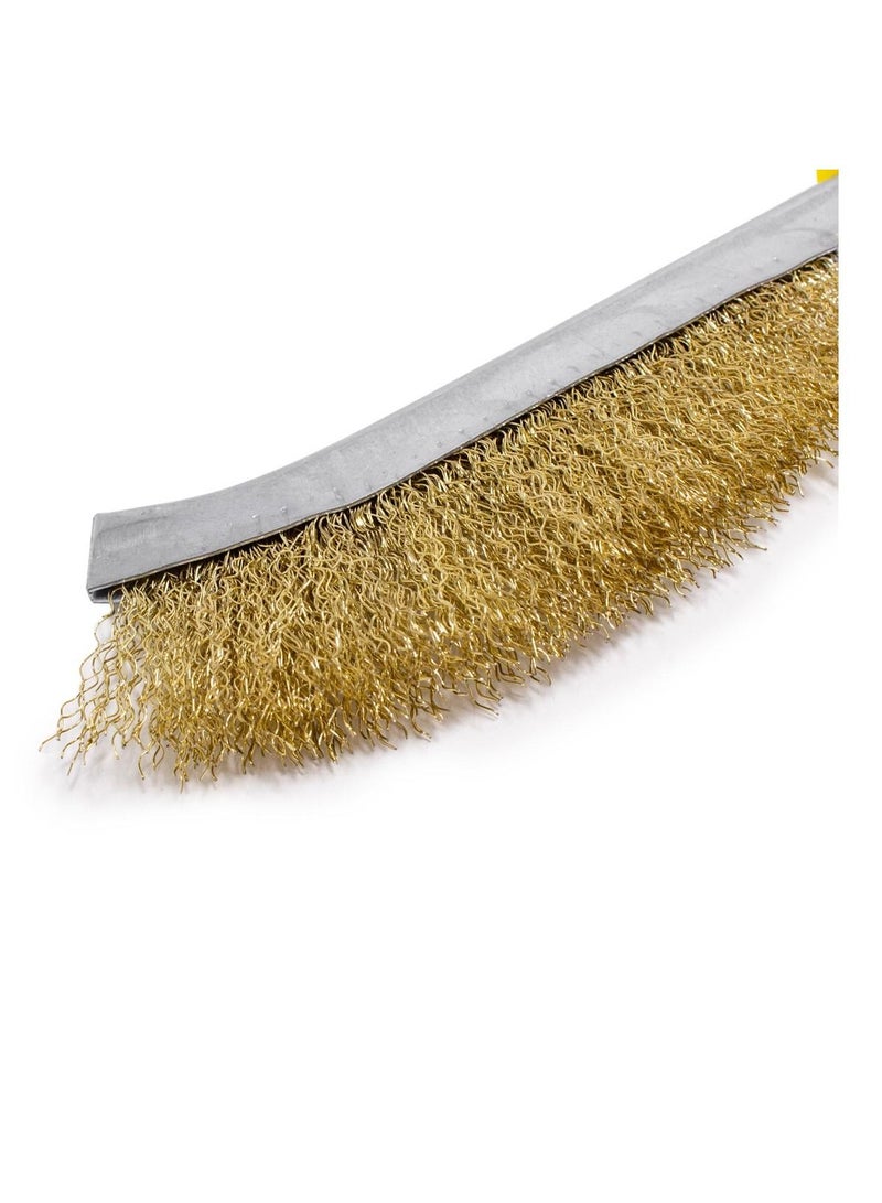 WMC TOOLS Manual Wire Brush with Plastic Handle and Brass Bristles (240 mm) - Image 3