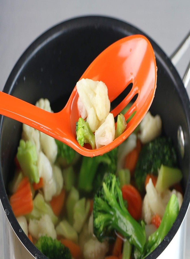 Reston Lloyd 100% Melamine Kitchen Utensil Set, Non Scratching Ladle, Spoon, Slotted Spoon & Spatula, Easy To Hold, Set of 4, Orange - Image 5