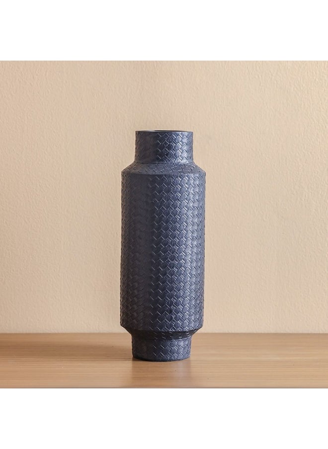 DANUBE HOME Danube Home Ava Polyresin Cane Texture Vase - 14X14X37Cm Elegant Black Flower Vases For Home Decor Collection Modern Decorative Vase For Fresh Flowers Decorative Home Accessories  - Image 1