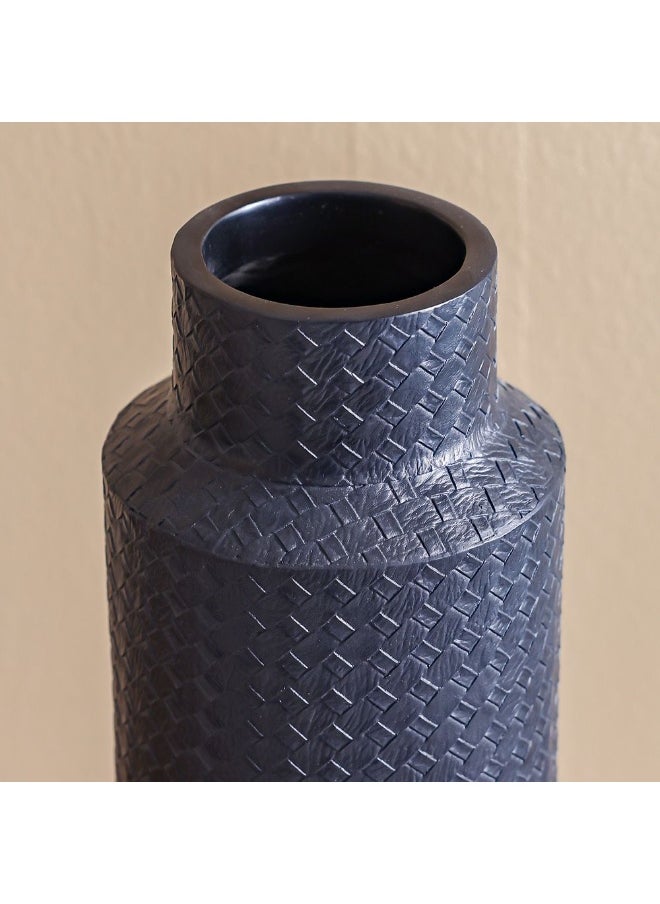 DANUBE HOME Danube Home Ava Polyresin Cane Texture Vase - 14X14X37Cm Elegant Black Flower Vases For Home Decor Collection Modern Decorative Vase For Fresh Flowers Decorative Home Accessories  - Image 2