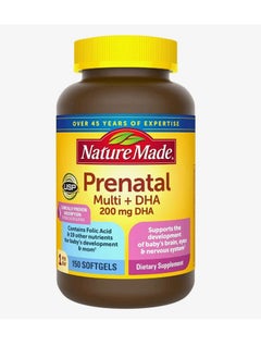 Nature Made Prenatal + Dha 200 mg Dietary Supplement (Netcount 150 Soft Gels), 150Count  - Image 1