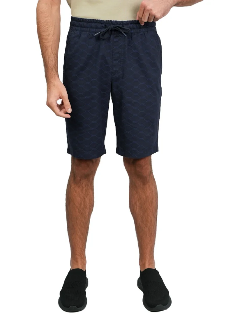 Men’s Slim Twill Bermuda Shorts with Elastic Waist