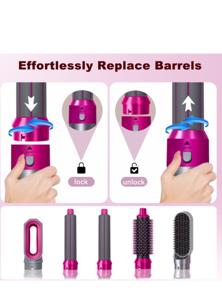 [Top Configuration] Red/Gray Universal Electric Dryer Curler Set (Five Replacement Heads), 1000 Watt Hot Air Curling and Straightening Styling Tool for Hair Salon/Home/Bar/Hair Salon. - Image 4