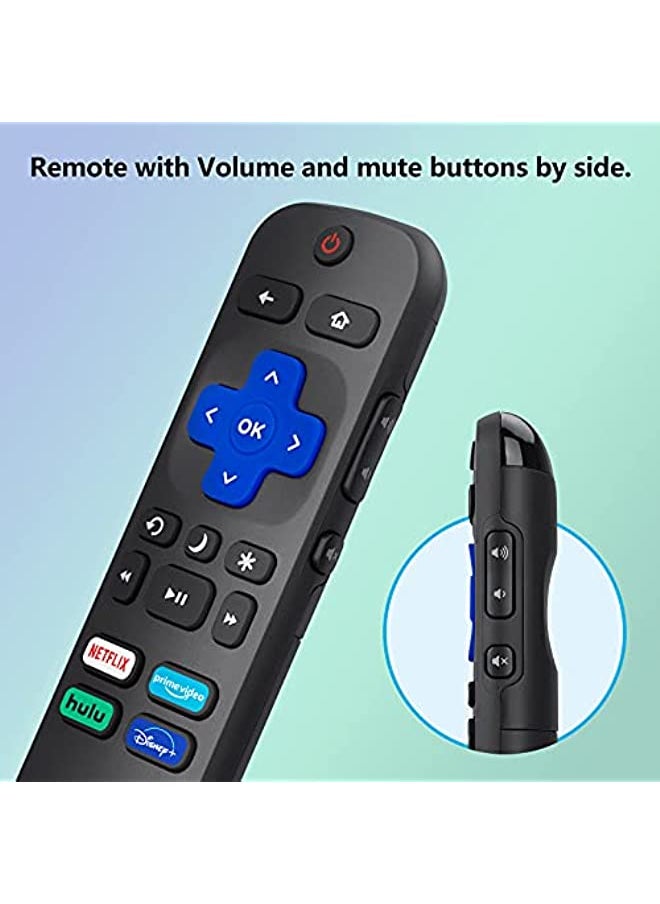 HuHa - Universal for Roku TV Remote,Replacement for TCL/Hisense/Sharp Roku TV,TV Remote with Netflix Disney+/Hulu/Prime Video Buttons - Image 1