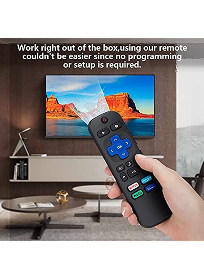 HuHa - Universal for Roku TV Remote,Replacement for TCL/Hisense/Sharp Roku TV,TV Remote with Netflix Disney+/Hulu/Prime Video Buttons - Image 1