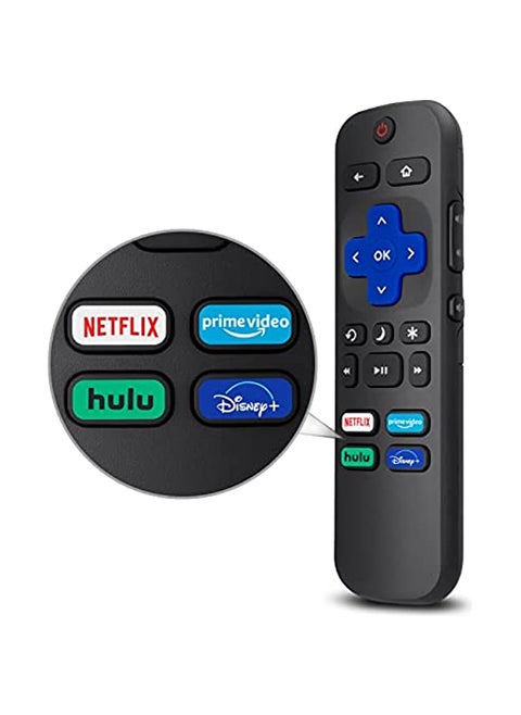 Universal for Roku TV Remote,Replacement for TCL/Hisense/Sharp Roku TV,TV Remote with Netflix Disney+/Hulu/Prime Video Buttons