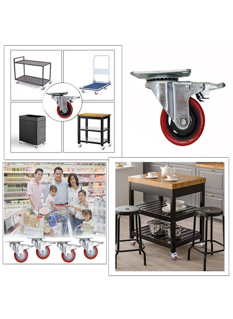 THOISEWELT THOISEWELT Industrial Trolley Heavy Duty Swivel Moving Caster Wheel With Brack Locking Heavy Loding Transfer Capcitiy Caster Wheel Wheel Size 6 x 2 In  - Image 5