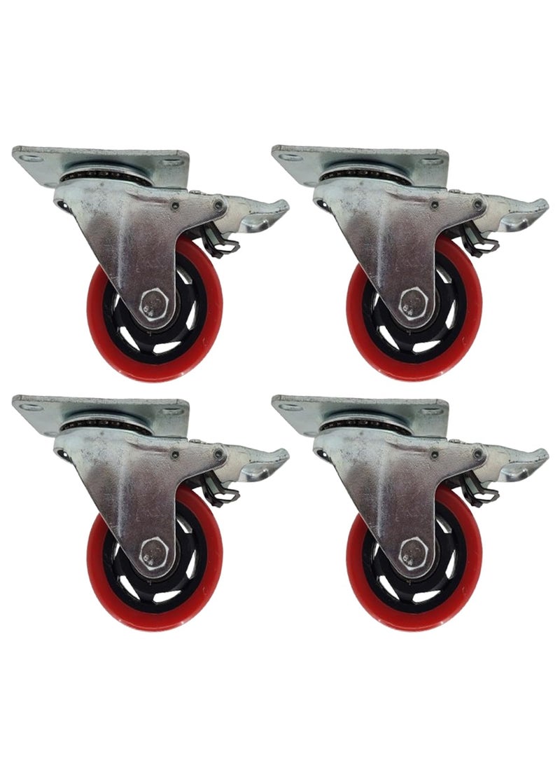 THOISEWELT THOISEWELT Industrial Trolley Heavy Duty Swivel Moving Caster Wheel With Brack Locking Heavy Loding Transfer Capcitiy Caster Wheel Wheel Size 6 x 2 In  - Image 1
