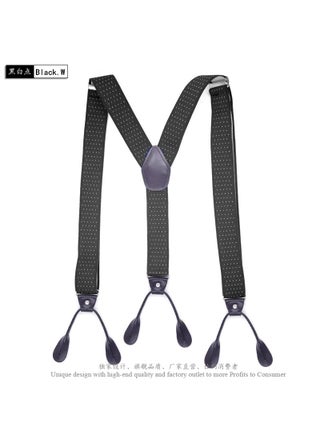 British Style Button Suspenders 3.5cm Wide Black and white dot +120cm - pzsku/ZED8A414A3B84420AAF67Z/45/1746188044/7fa813fd-873a-493d-b8e5-b0e1776abe0c