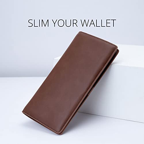 Alldaily Ultra Slim Thin Women Wallet RFID Blocking Credit Card Holder Bifold Long Ladies Billfold (Coffee) - Image 3