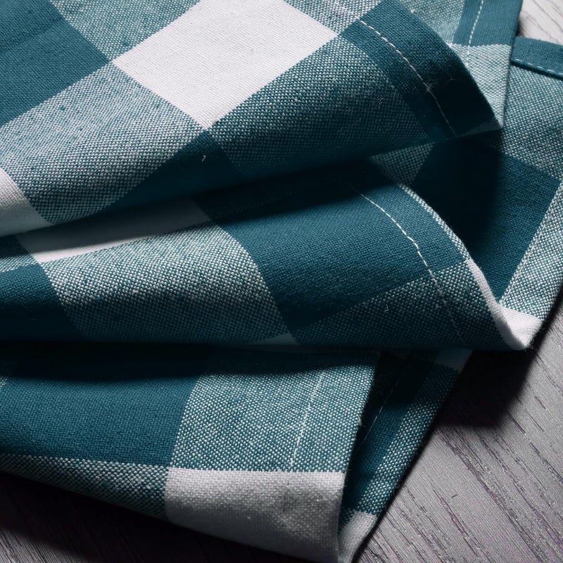 Native Fab Buffalo Check Cloth Napkins Set of 4 16x16 Plaid Checked Pattern 100 Cotton Soft Absorbent Reusable Table Napkins for Dinner Wedding Lunch Cocktail Everyday Use  Teal Green - Image 4