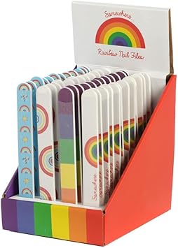 Puckator باكيتور ملف أظافر قوس قزح في مكان ما - ملفات قوية للأظافر الأكريليكية والطبيعية والجل، مجموعة أدوات العناية بالأظافر للنساء، منتجات التجميل، مانكير، ملف أظافر - Image 2