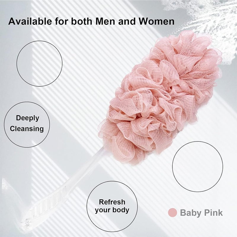 PPHAO BASIC Pink Loofah on a Stick - 2 Pack - Image 4