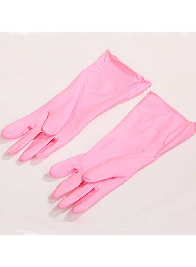 Kitchen Cleaning Rubber Hand Gloves Pink M - Image 5