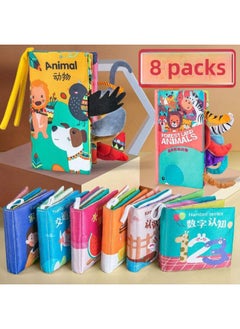 Generic Direct Selling Baby Cloth Book Baby Early Education Can Not Tear Bite Toy Three-dimensional Early Teaching Month Baby Book-Color:Bilingual 6-piece Set + Forest Tail (5 Story Books Included)  - Image 2