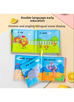 Generic Direct Selling Baby Cloth Book Baby Early Education Can Not Tear Bite Toy Three-dimensional Early Teaching Month Baby Book-Color:Bilingual 6-piece Set + Forest Tail (5 Story Books Included)  - Image 4
