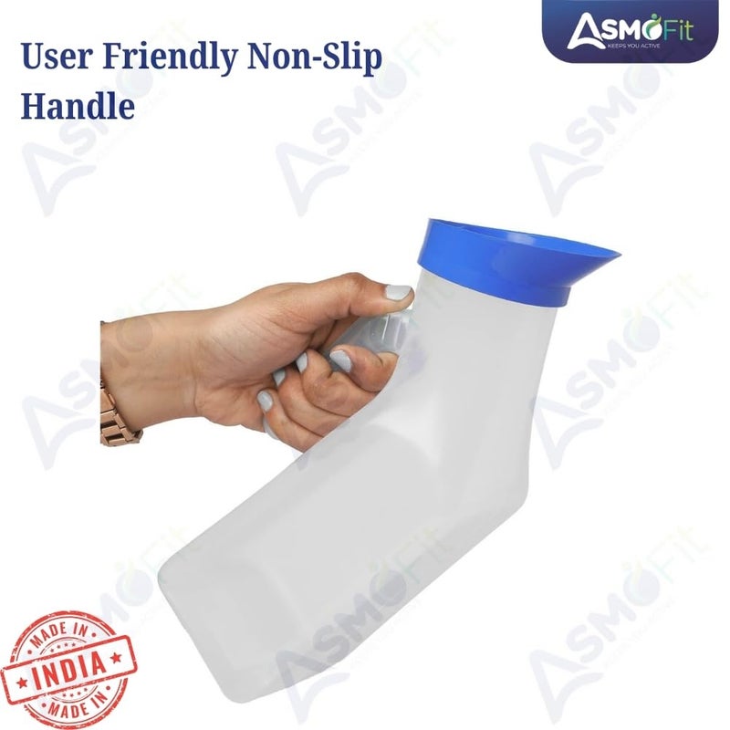 Asmofit زجاجة بول غير محددة 1000 مل – وعاء بول من البولي بروبيلين قابل للتعقيم للرجال والنساء والأطفال | جامع بول قابل لإعادة الاستخدام ومضاد للتسرب | مرحاض قابل للتعقيم للاستخدام المنزلي، المستشفى، السفر (عبوة من 1) - Image 3