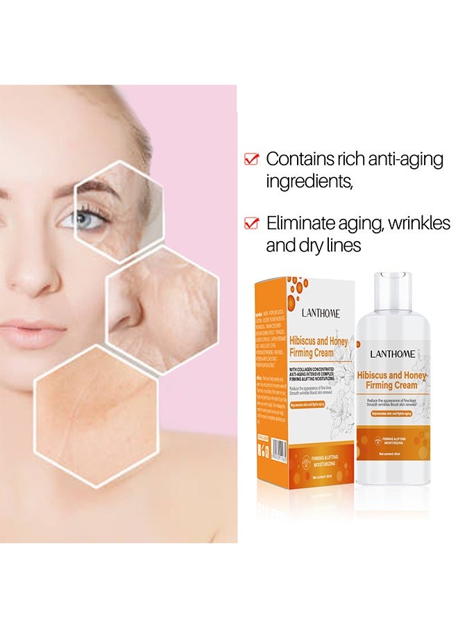 Lanthome Hibiscus and Honey Firming Cream - Neck Firming Cream Skin Tightening Cream Skin Firming Lotion with Collagen and Hyaluronic Acid Reduces the Look of Neck Lines Tightens Firming and Smooths 60ml  - Image 5