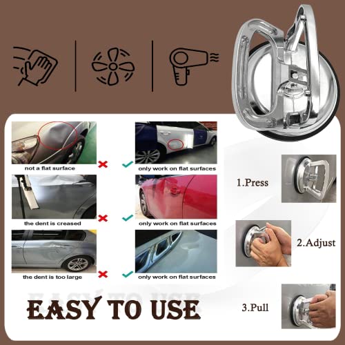 WFPOWER 2 x Car Dent Pullers, Aluminum Dent Pullers Body Dent Repair Suction Cup, Powerful Car Dent Remover Tool with Handle Lifter for Car Dent Repair, Glass Lifting, Objects Moving - Image 4
