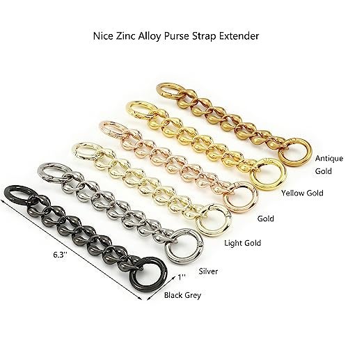 Yichain Metal Purse Chain Strap Extender for Accessory Charms,Lengthen Crossbody Shoulder Handbags Strap(No.5 Silver) - Image 3