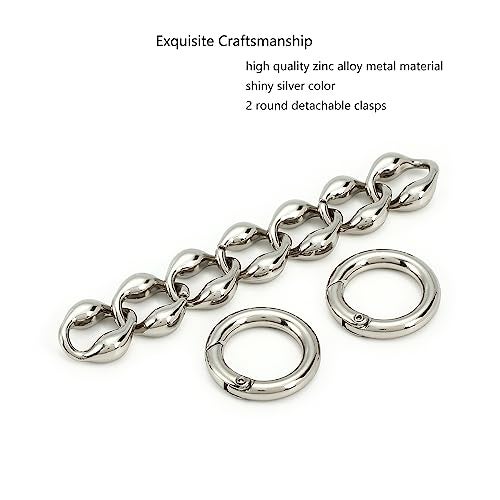 Yichain Metal Purse Chain Strap Extender for Accessory Charms,Lengthen Crossbody Shoulder Handbags Strap(No.5 Silver) - Image 2