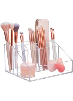 STORi STORi Chloe Clear Plastic Stackable Makeup Brush Holder, Rectangular 6-Compartment Organizer for Brushes, Cosmetics & Beauty Supplies, Made in USA 