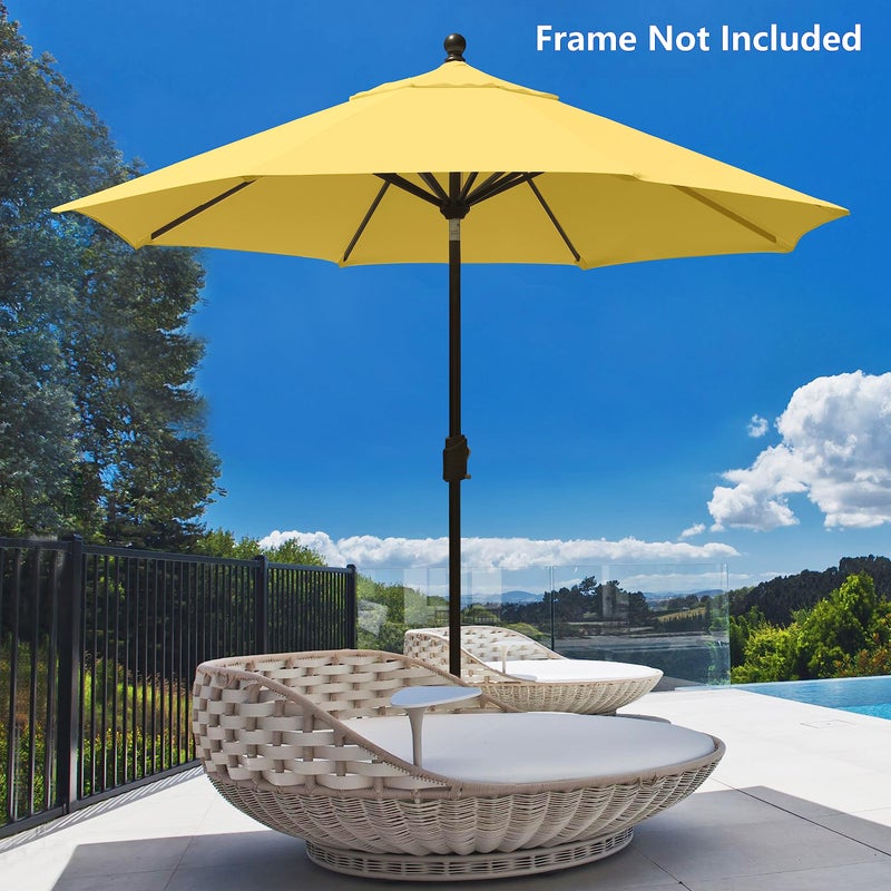 EliteShade USA 9FT Patio Umbrella Replacement Covers 8 Ribs Market Umbrella Canopy Cover (CANOPY ONLY) (Yellow) - Image 5
