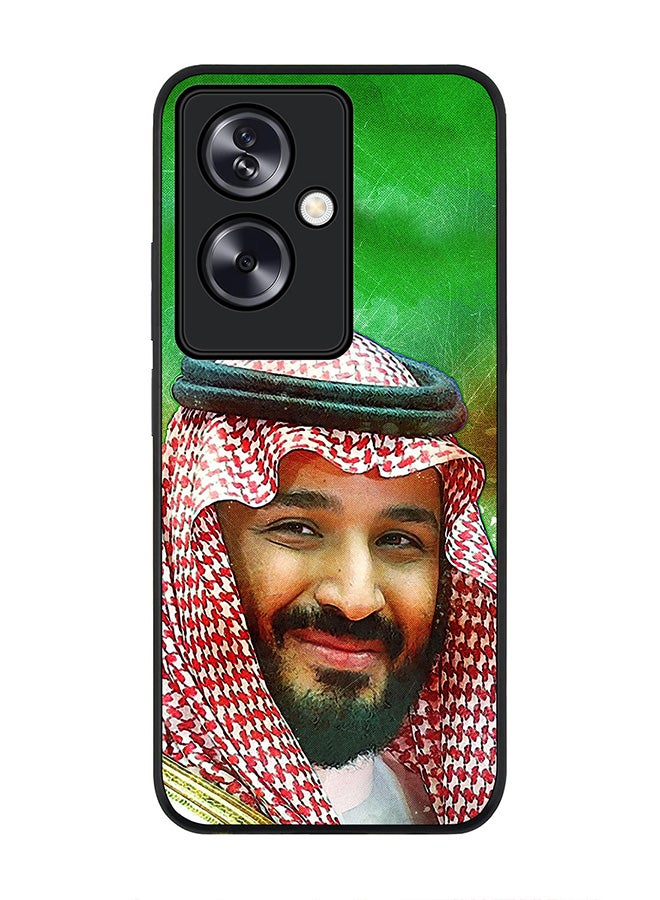 Stylizedd Rugged Black Edge Case for Oppo A79 5G, Slim fit Soft Case Flexible Rubber Edges Anti Drop TPU Gel Thin Cover - HH Mohammed Bin Salman - Image 1