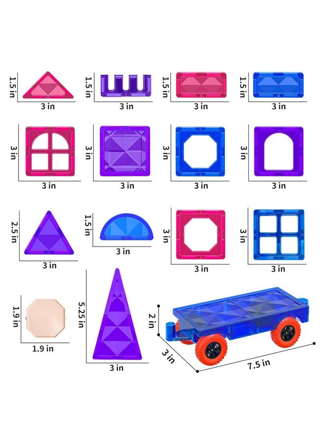 TEMI TEMI Magnet Tiles, 80 PCS Magnetism Building Toy Set, Learning and Education Toys for Ages 3 4 5 6 7 8+ Year Old Toddler Kids Boys and Girls  - Image 2