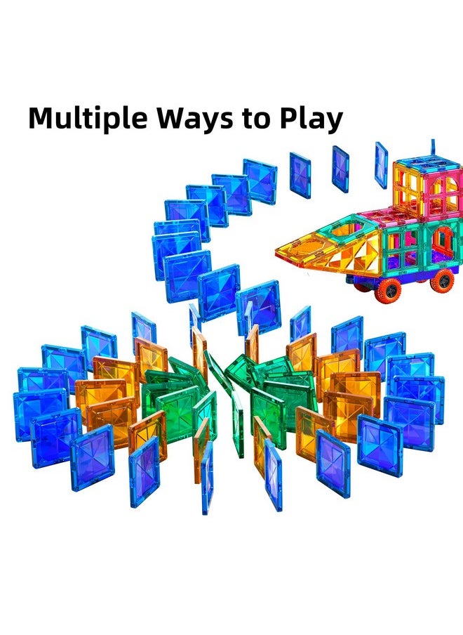 TEMI TEMI Magnet Tiles, 80 PCS Magnetism Building Toy Set, Learning and Education Toys for Ages 3 4 5 6 7 8+ Year Old Toddler Kids Boys and Girls  - Image 5