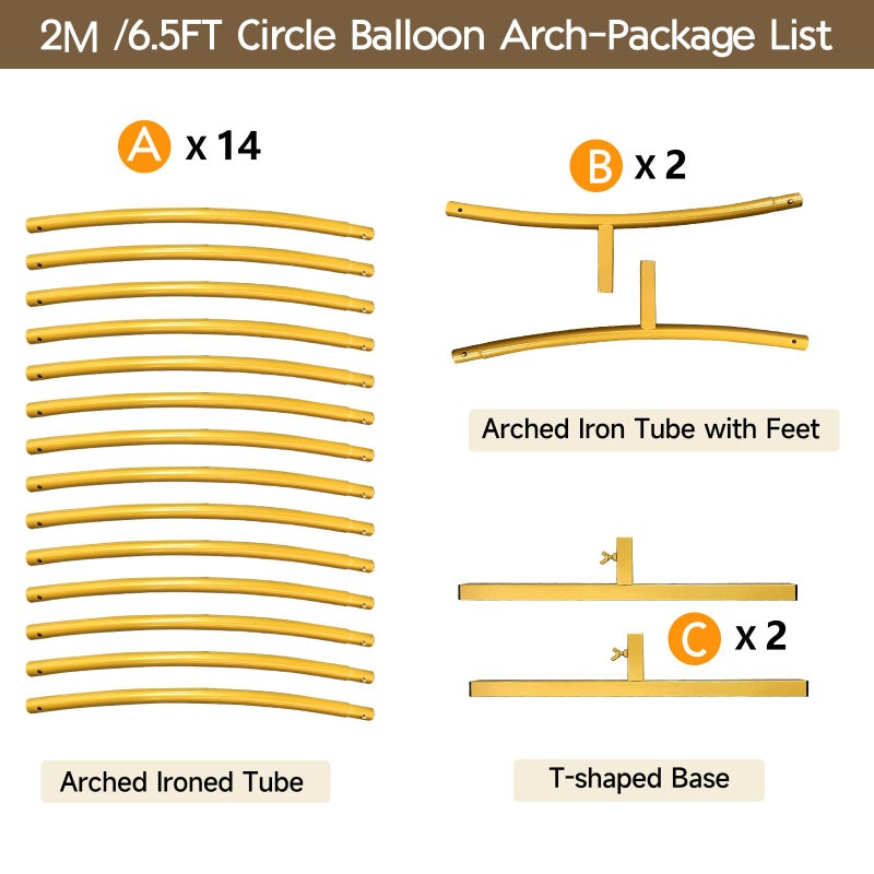 JEBUTU Balloon Arch Stand Metal Round Backdrop Stand Circle Balloon Arch Frame Wedding Arches 6.5FT for Ceremony Birthday Party Baby Shower Decoration - Image 4