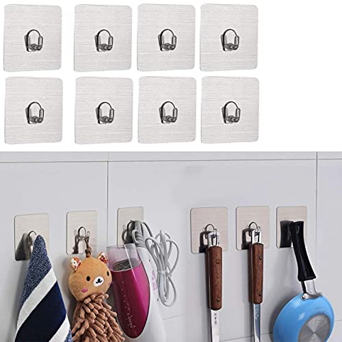 ADTALA Waterproof and Oil-Proof Nail Free Adhesive Sticker ABS Plastic Wall Hooks Utility and Ceiling Hanger for Towel, Bathrobe, Coat, Bathroom Kitchen, Transparent -15 Pieces - Image 1