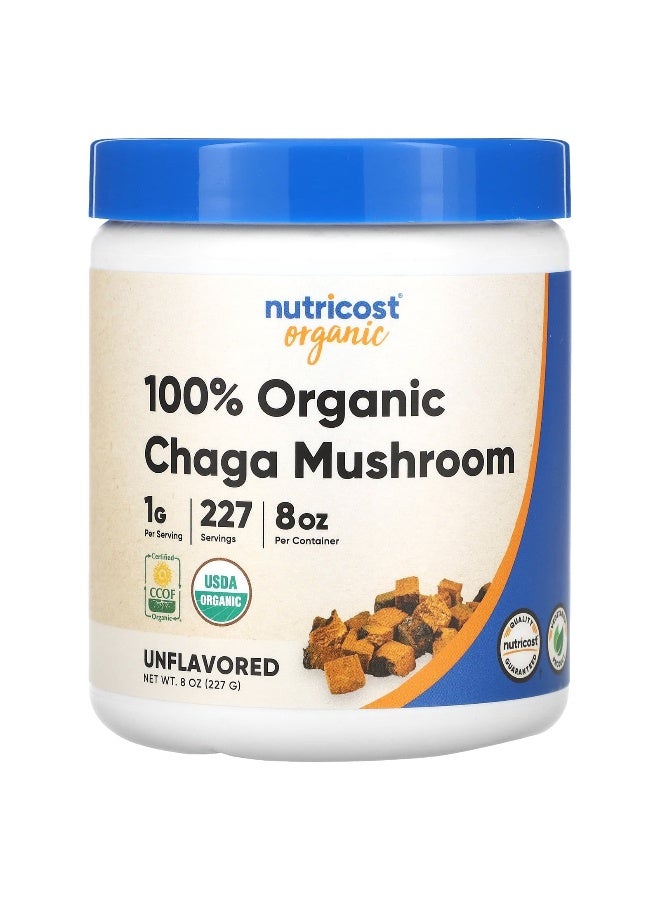 Nutricost, 100% Organic Chaga Mushroom, Unflavored, 8 oz (227 g) - Image 1