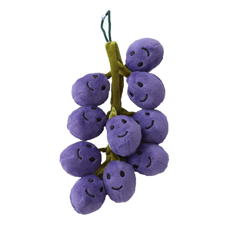 Marble Empire Grape Plush Toy Stuffed Fruit Plushies Grapes Ornaments Cute Car Accessories Rear View Mirror Hanging Decorations Purple - Image 3
