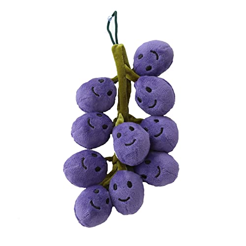 Marble Empire Grape Plush Toy Stuffed Fruit Plushies Grapes Ornaments Cute Car Accessories Rear View Mirror Hanging Decorations Purple - Image 1