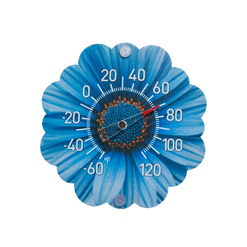 Taylor Daisy Dial Thermometer, 4-Inch Indoor Outdoor Silicone Suction Cup Thermometer, Weather-Resistant Temperature Gauge for Patio, Pool, Garden, or Garage, Blue - Image 5